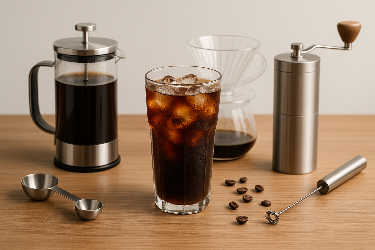 less coffee beans on the table